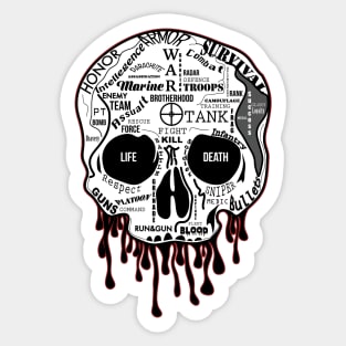 Life and Death Skull Sticker